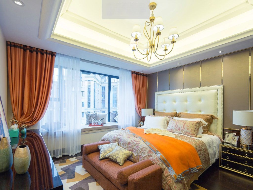 杨浦区嘉誉湾192平东南亚风格大平层卧室装修效果图