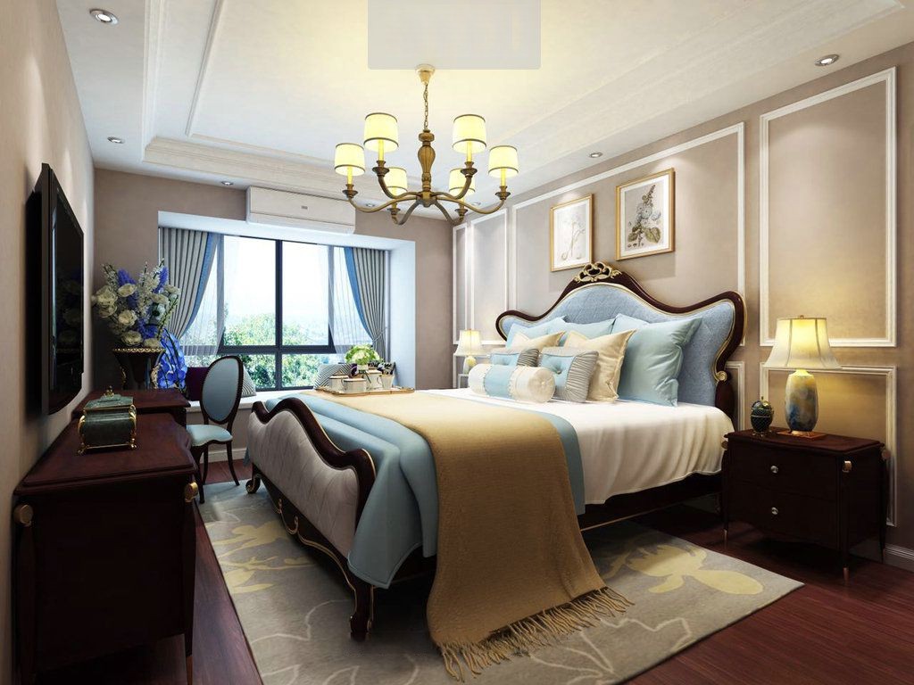 普陀区高尚领域167平欧式风格大平层卧室装修效果图