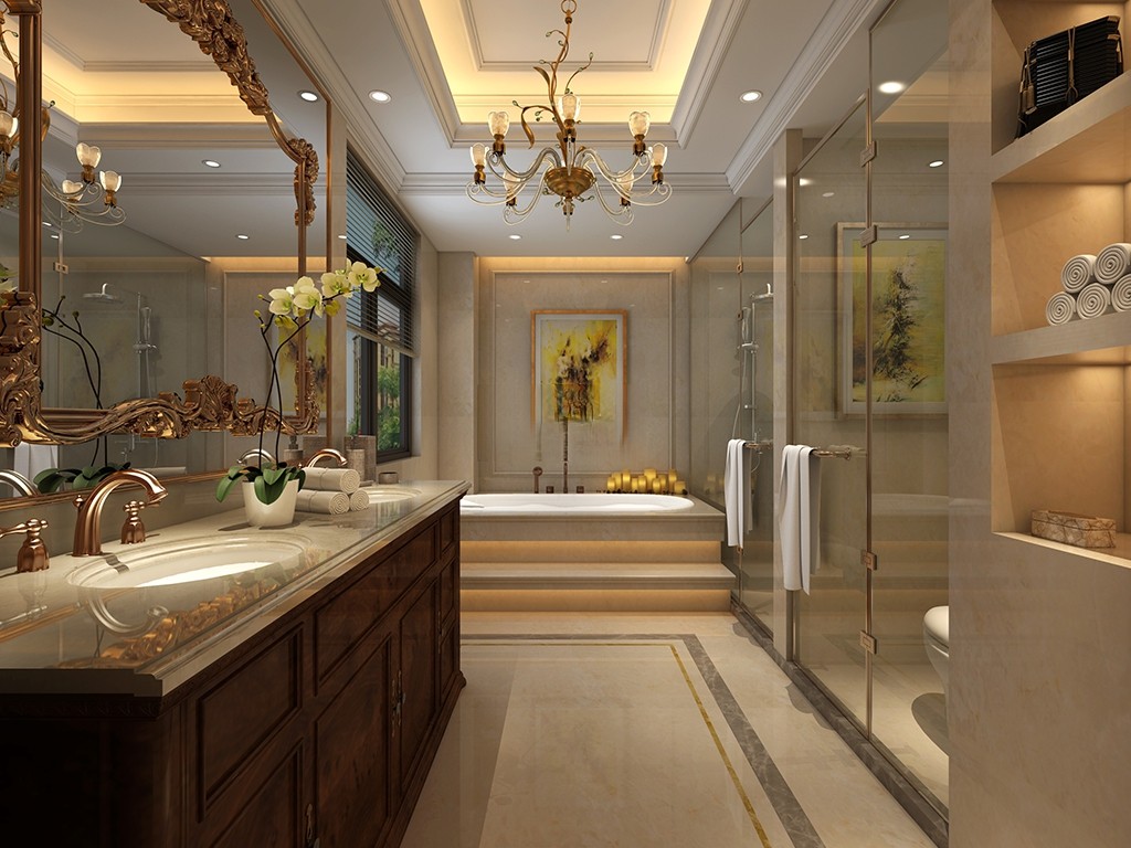 金山区400平新古典风格独栋别墅卫生间装修效果图