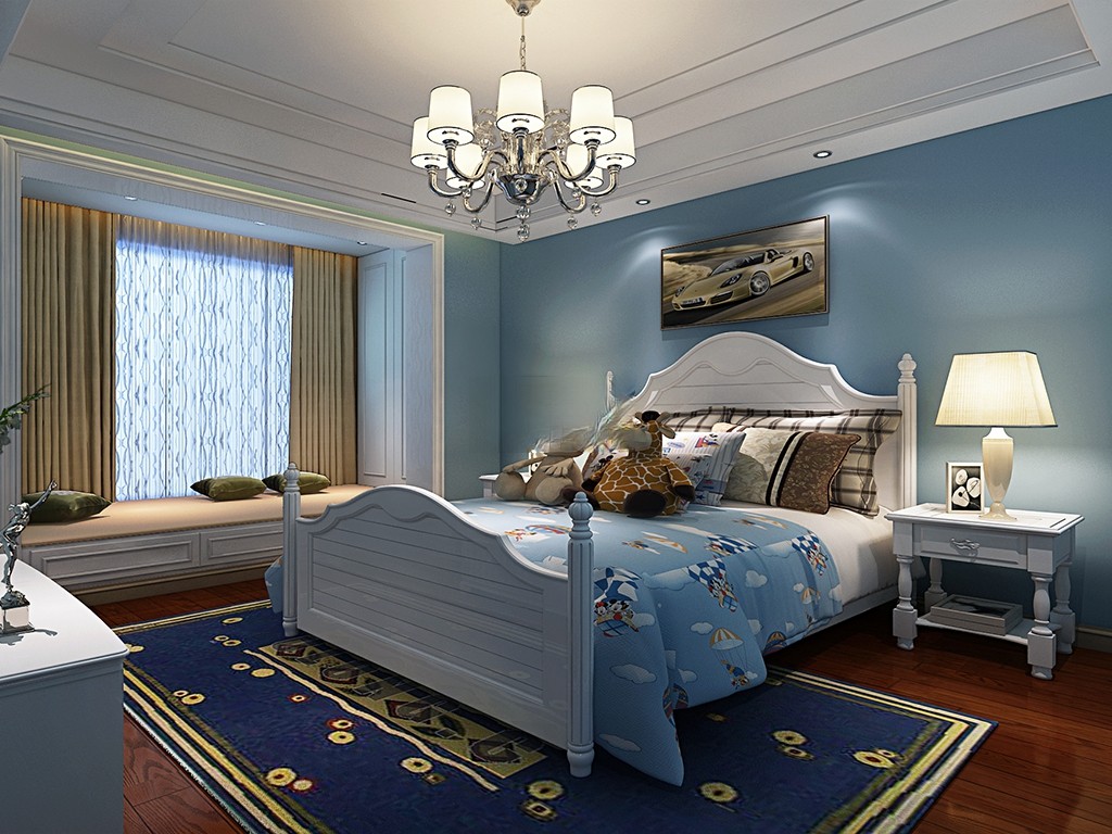 嘉定区安亭瑞仕华庭400平欧式风格独栋别墅卧室装修效果图