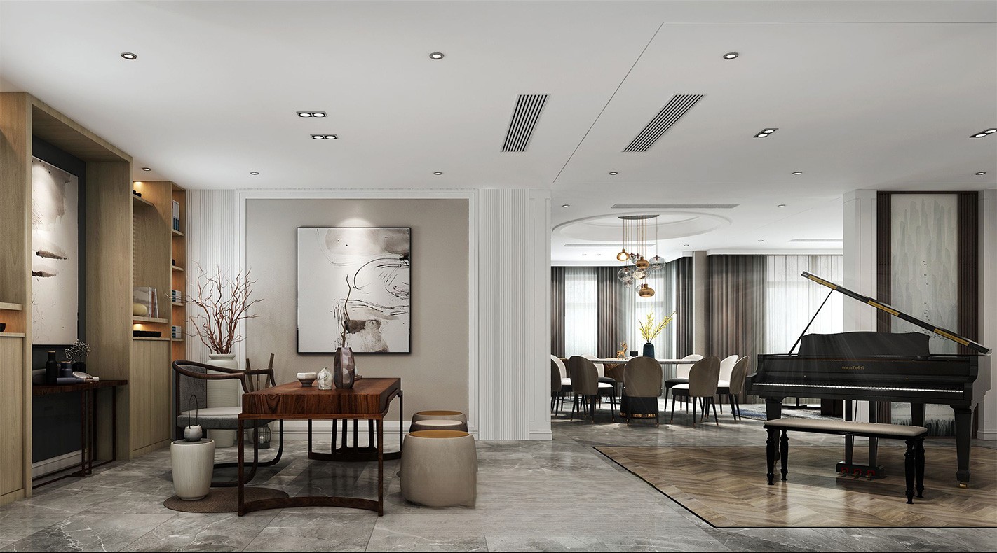 嘉定区东方豪园600平现代风格独栋别墅客厅装修效果图