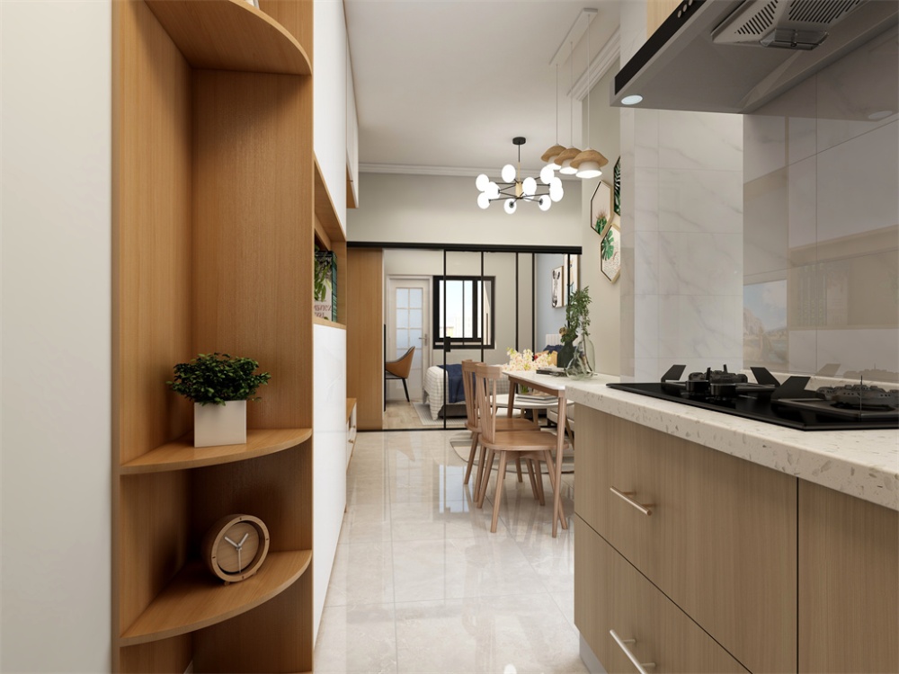 长宁区大金更小区52现代简约两室一厅厨房装修效果图