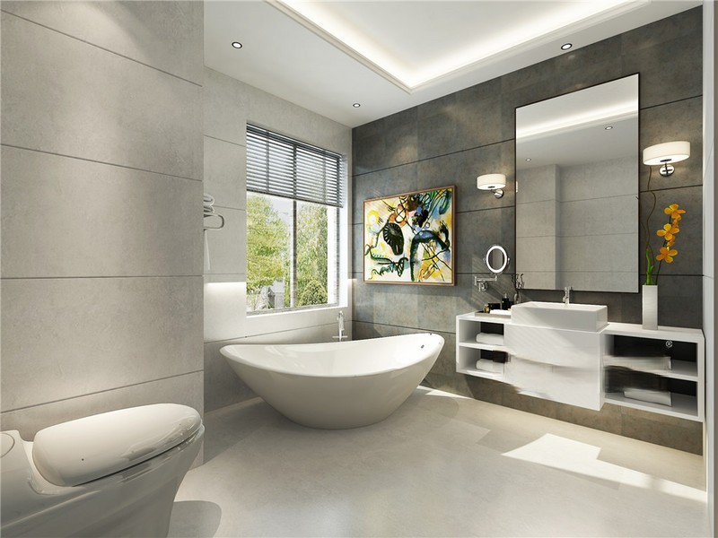 上海宛平286平现代简约风格三居室卫生间装修效果图