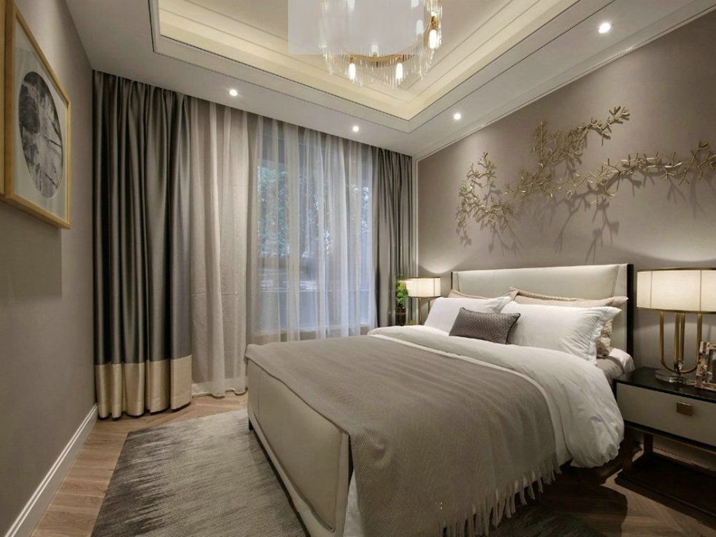 浦东大华锦绣东郊300平新中式风格大平层卧室装修效果图