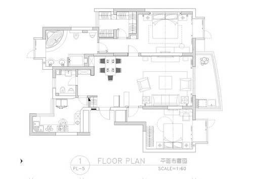 上海亚东观云国际130平三居室户型图