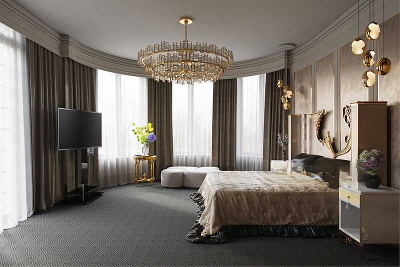 上海远洋鸿郡500平现代简约风格别墅卧室装修效果图