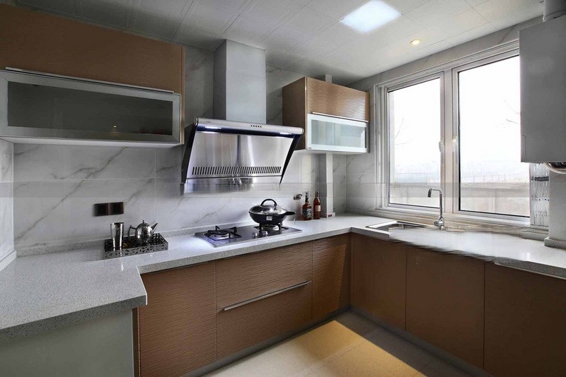 上海天泽苑130平欧式风格三室二厅二卫一厨厨房装修效果图