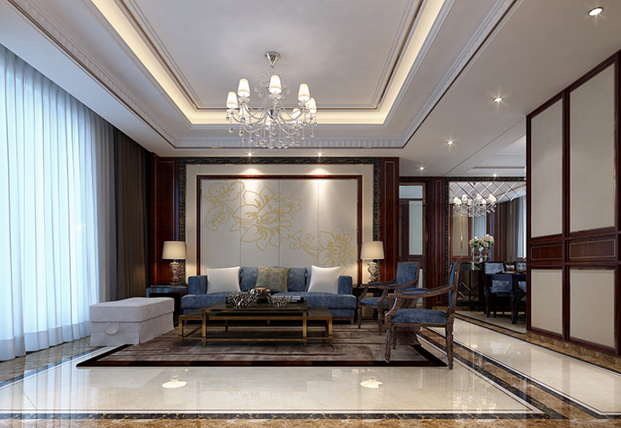 杨浦区合生江湾国际175平欧式风格公寓装修效果图