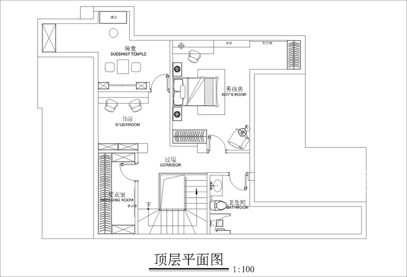 上海花园城彩虹名邸200平简欧风格复式其他区域效果图