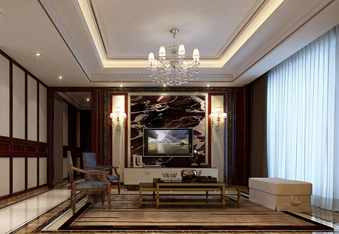 杨浦区合生江湾国际175平欧式风格公寓装修效果图