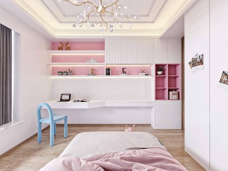 上海大唐国际公寓170平轻奢风格住宅儿童房装修效果图