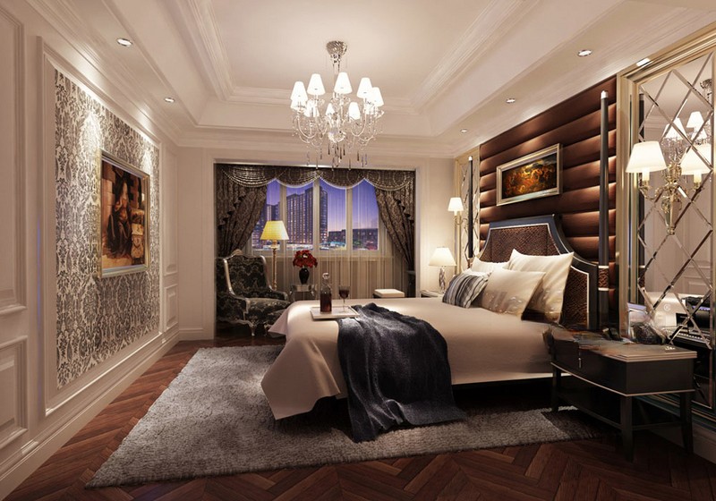 上海东郊半岛260平新古典风格别墅卧室装修效果图
