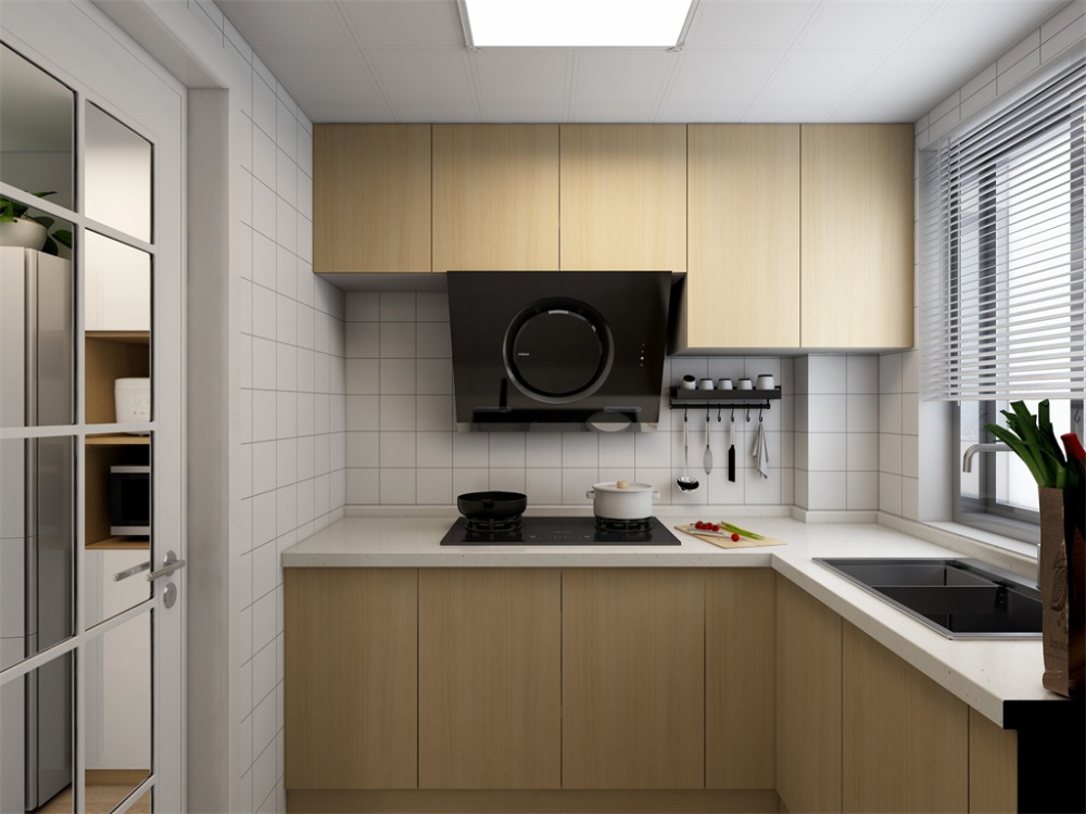 闵行区紫晶南园88现代轻奢两室户厨房装修效果图