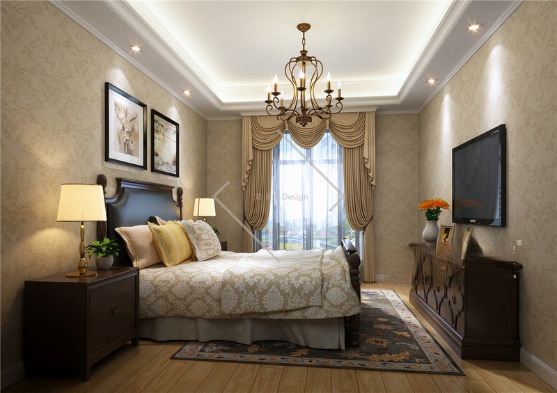 上海华都公寓220平欧式古典风格四居室卧室装修效果图