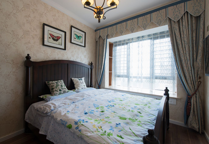 闵行区上海康城101平美式风格二居室装修效果图