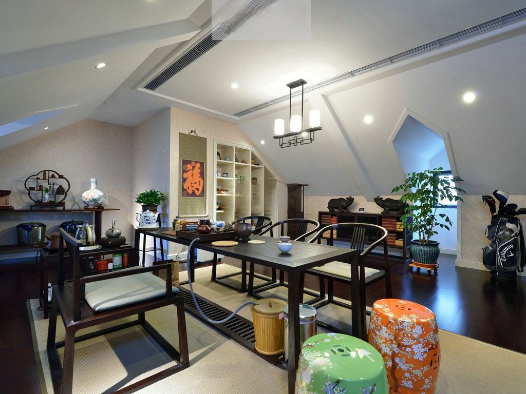 浦东绿城御园280平欧式风格大平层休闲娱乐室装修效果图