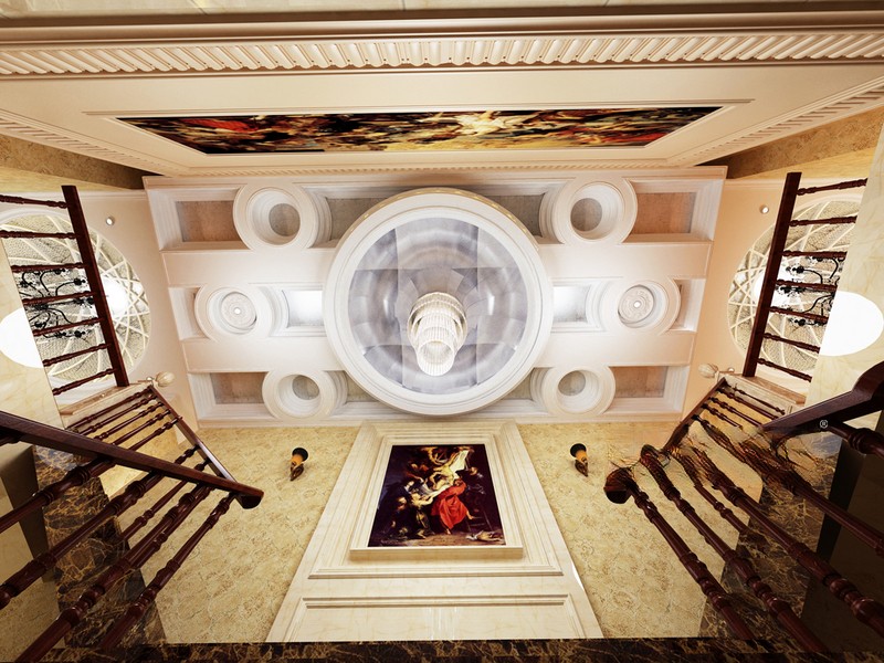 上海盛世天下别墅区1050平欧式古典风格别墅客厅装修效果图