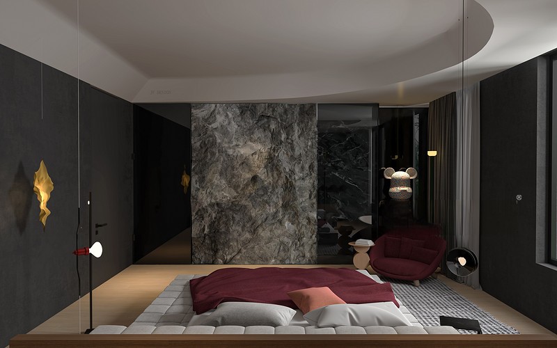 上海上海英庭名墅520平现代简约风格别墅卧室装修效果图