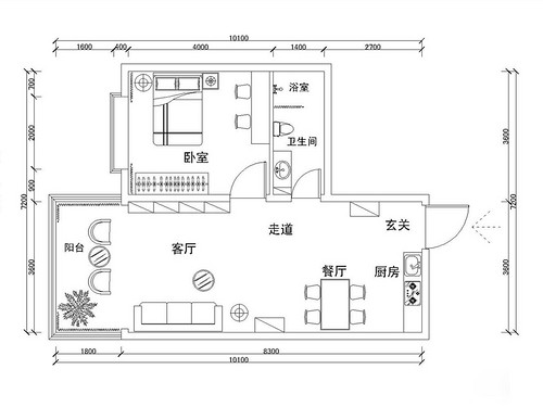 上海米兰公馆50平住宅户型图