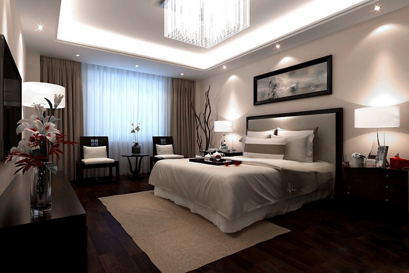 上海保利叶语360平新中式风格别墅卧室装修效果图