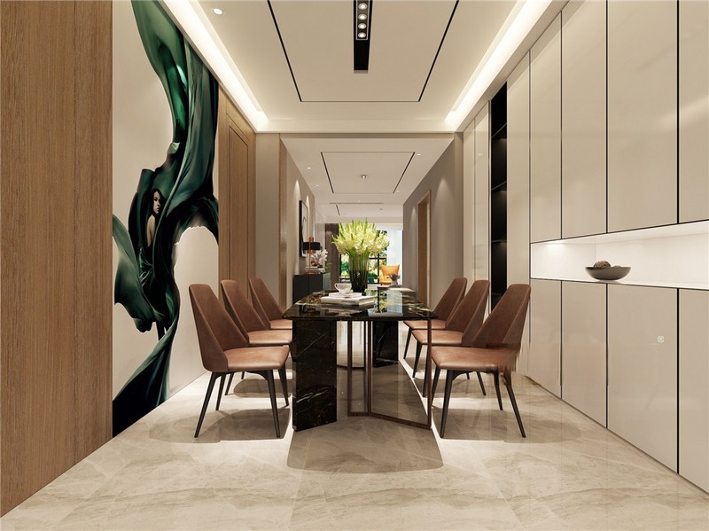 上海滟紫台213平现代简约风格平层餐厅装修效果图
