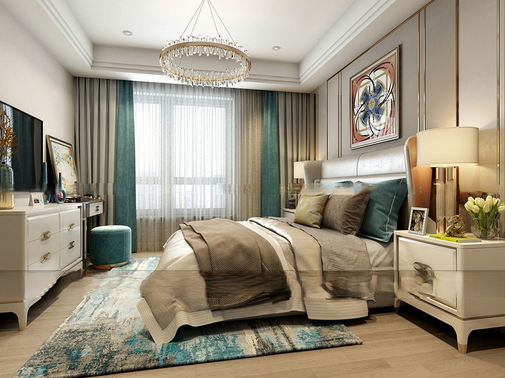 杨浦区阳光城檀悦101145平欧式风格大平层卧室装修效果图