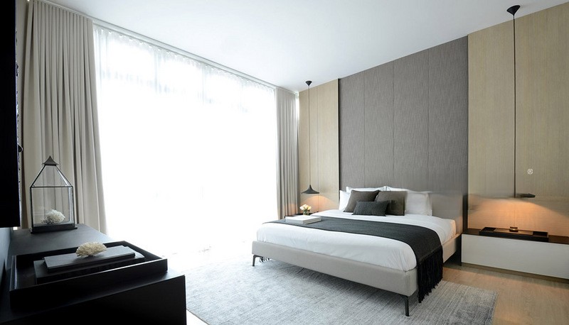 上海融创滨江壹号院160平现代简约风格住宅卧室装修效果图