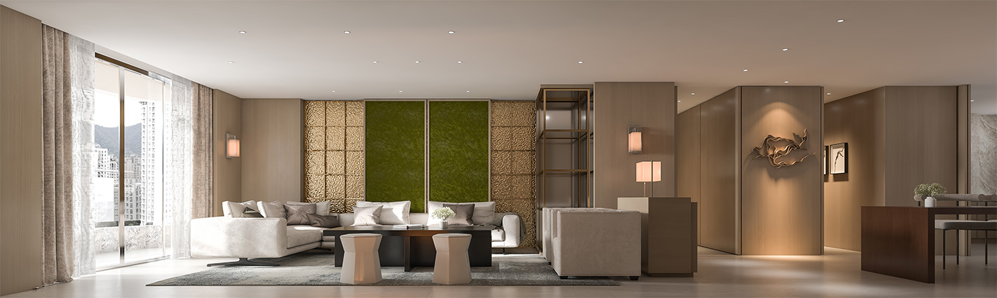 普陀区品尊国际160平新中式风格大平层客厅装修效果图