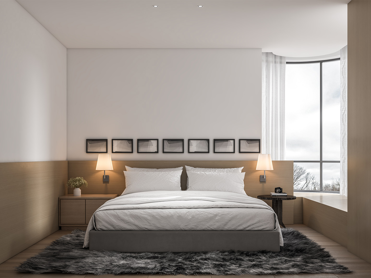 普陀区品尊国际160平新中式风格大平层卧室装修效果图