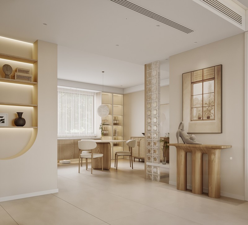 上海浦东中星恬园110平现代简约风格三居室客厅装修效果图