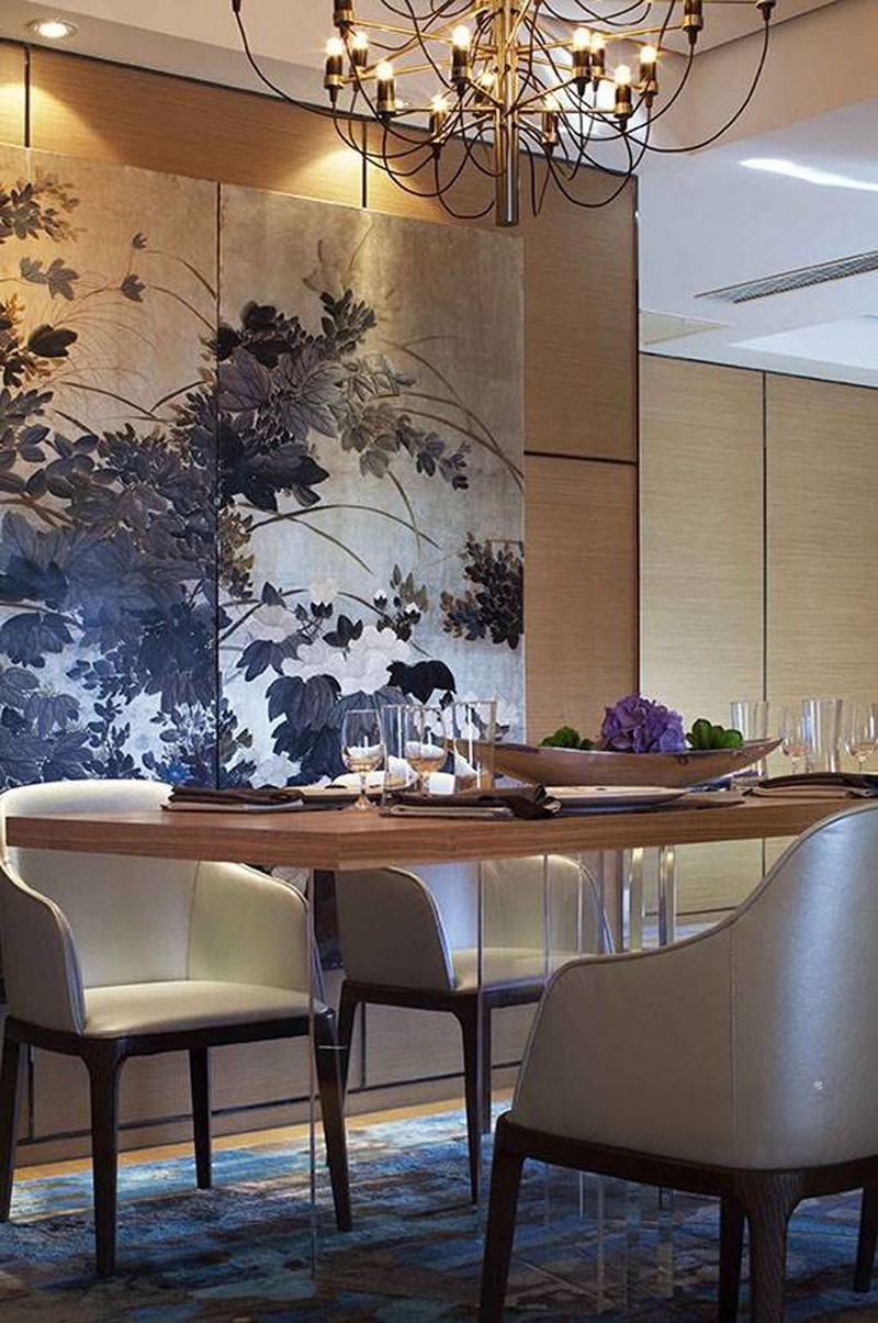 上海华府天地睿园158平现代简约风格三居室餐厅装修效果图