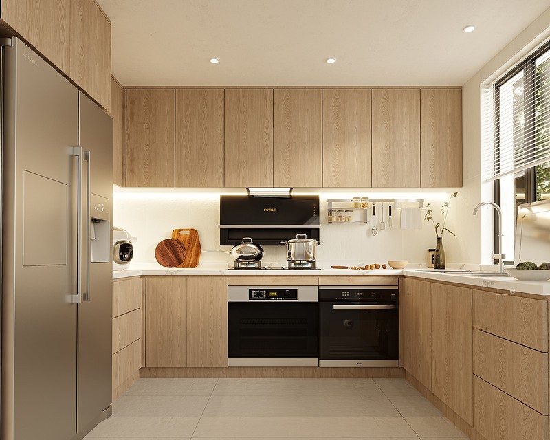 上海浦东中星恬园110平现代简约风格三居室厨房装修效果图