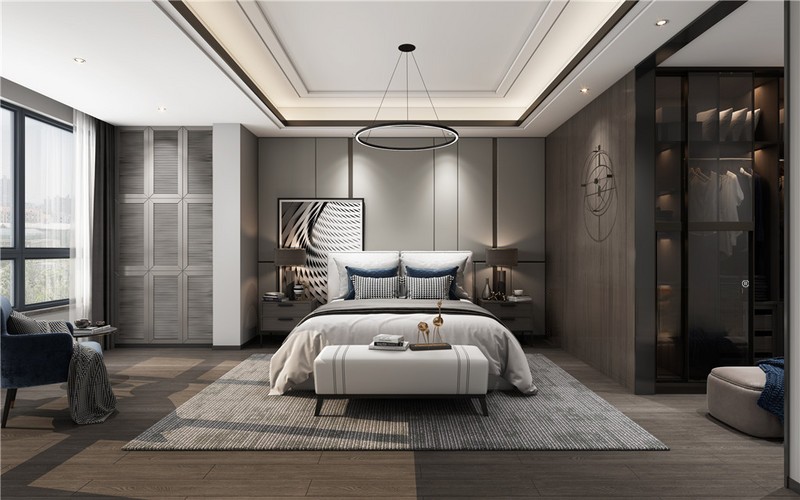 上海玫瑰公馆144平现代前卫风格三居室卧室装修效果图