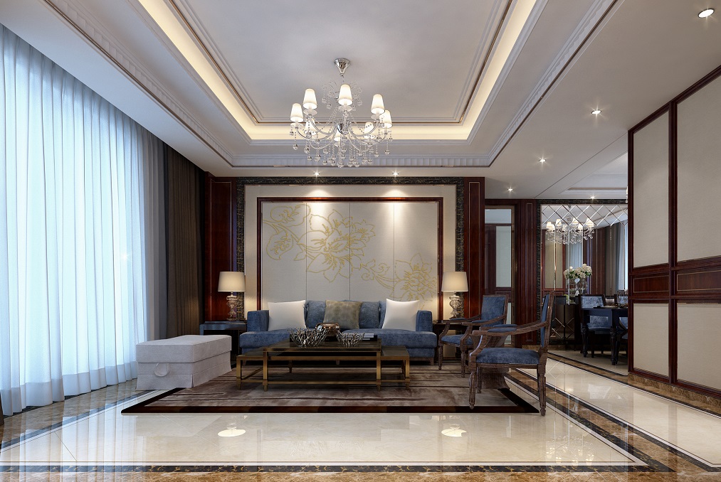杨浦合生江湾国际公寓147平欧式风格四房装修效果图