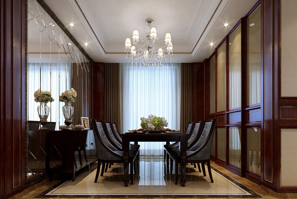 杨浦合生江湾国际公寓147平欧式风格四房装修效果图