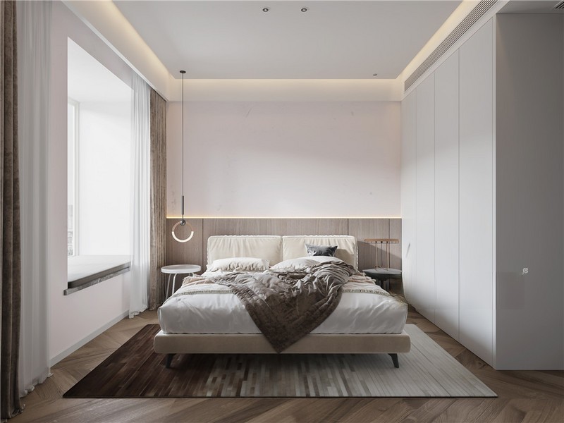 上海上海五坊园192平现代简约风格四居室卧室装修效果图