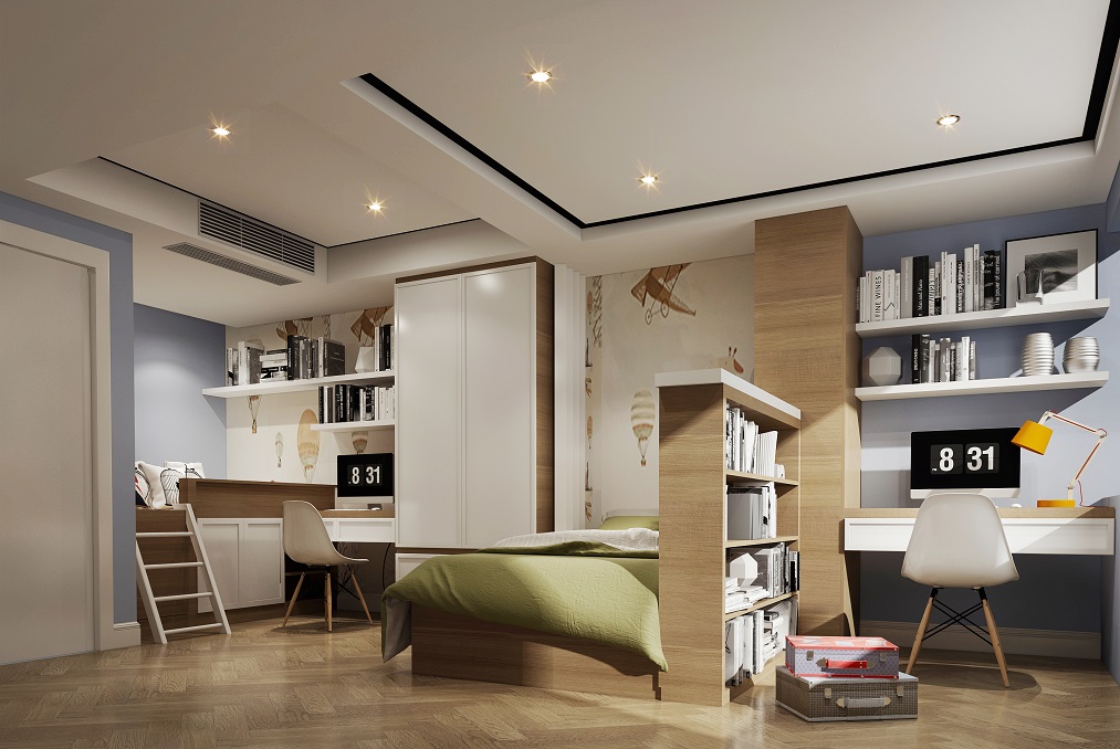 杨浦东田公寓100平现代简约风格二房装修效果图