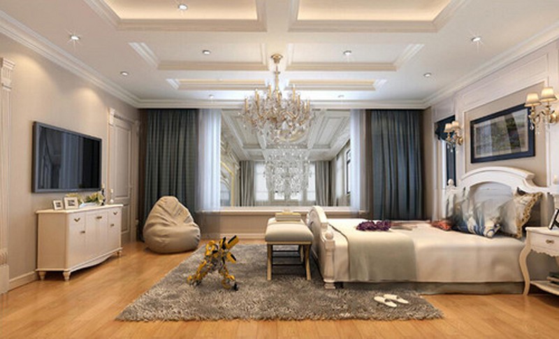 上海翠湖天地800平欧式古典风格别墅卧室装修效果图