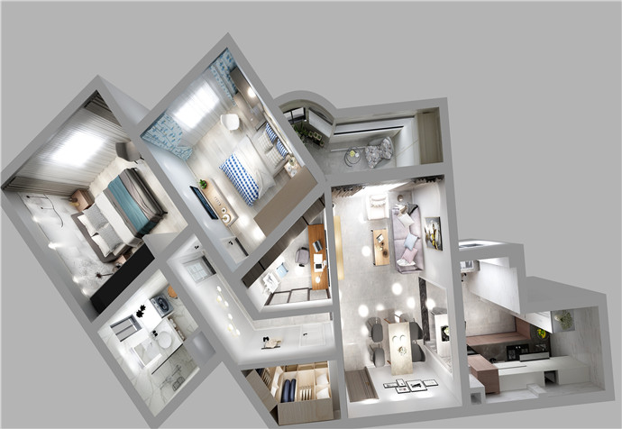 黄浦区豫景公寓90平欧式风格公寓装修效果图