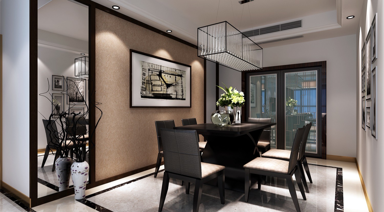 杨浦区保利香槟200平现代简约风格四室两厅装修效果图