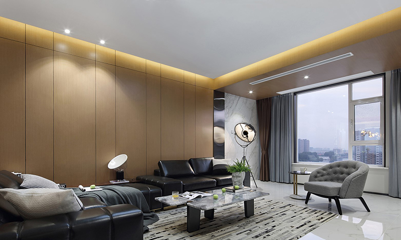 闵行区大上海国际花园142平现代风格三居室装修效果图