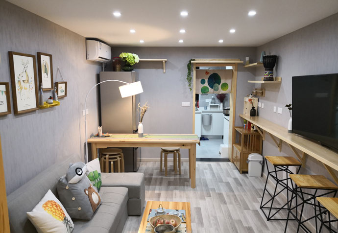 杨浦区教工宿舍楼40平日式风格公寓装修效果图
