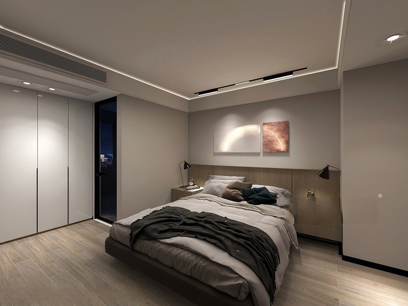 上海上海梧桐城邦160平现代简约风格三居室卧室装修效果图