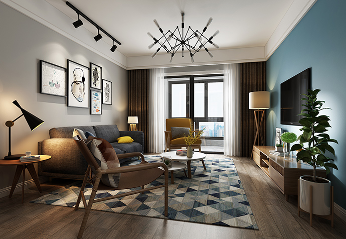 嘉定区上海派88平欧式风格公寓装修效果图