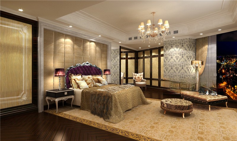 上海香梅花园310平欧式古典风格叠墅卧室装修效果图