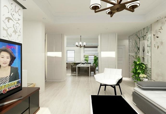 碧云新天地家园110平现代风格公寓装修效果图
