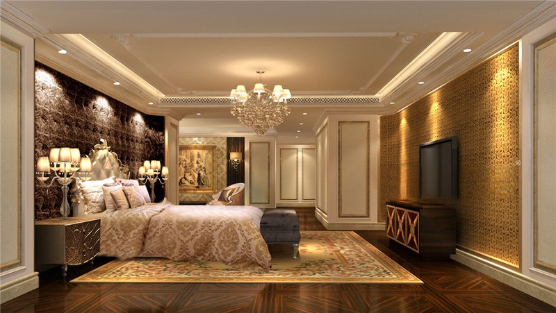 上海香梅花园310平欧式古典风格叠墅卧室装修效果图