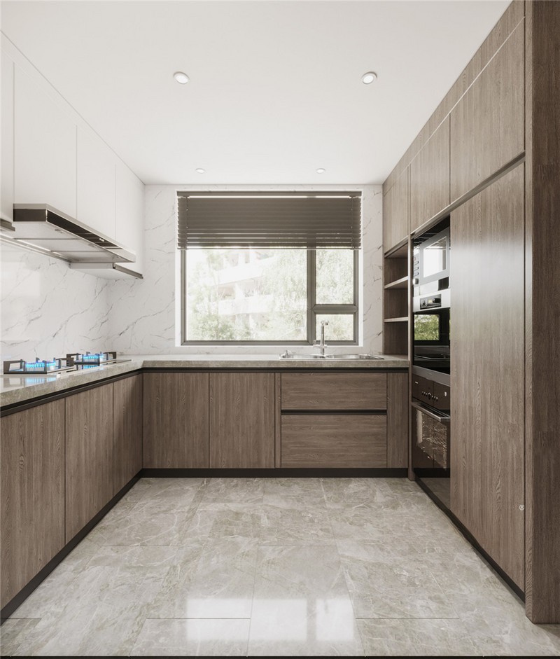 上海上海湖语森林二期300平新中式风格四居室厨房装修效果图