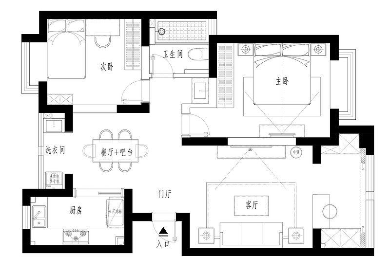上海金丰蓝庭120平新中式风格二居室其他区域效果图