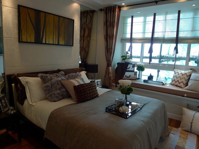 上海第九城市121平现代简约风格住宅卧室装修效果图